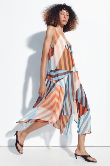 VESTIDO MIDI RAYAS - Multicolor de Zara