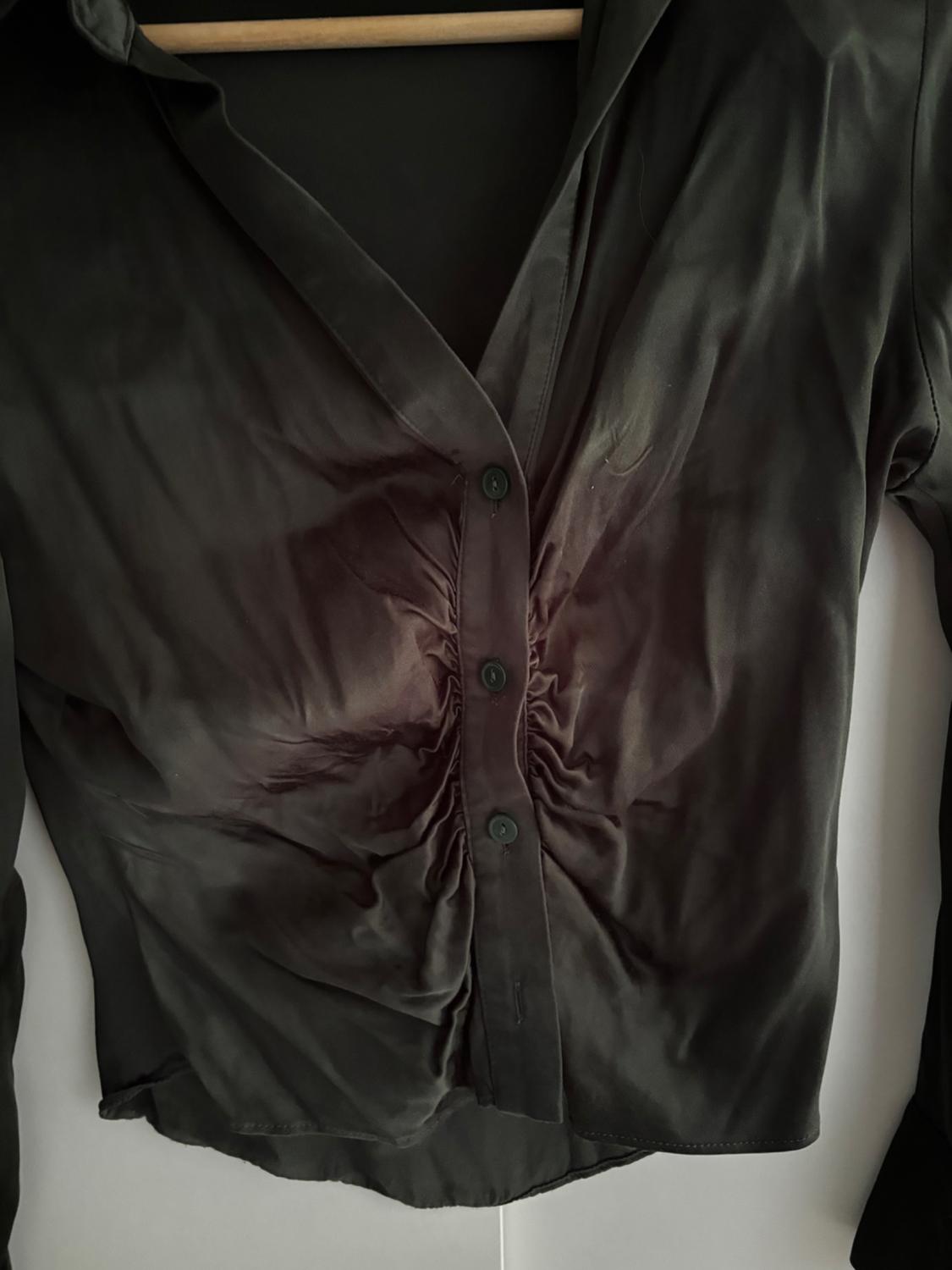 SATIN SHIRT WITH PLEATS - Image 3