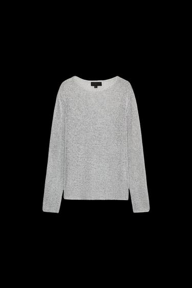 STRICKPULLOVER MIT METALLIC-GARN - Silber von Zara - Bild 0