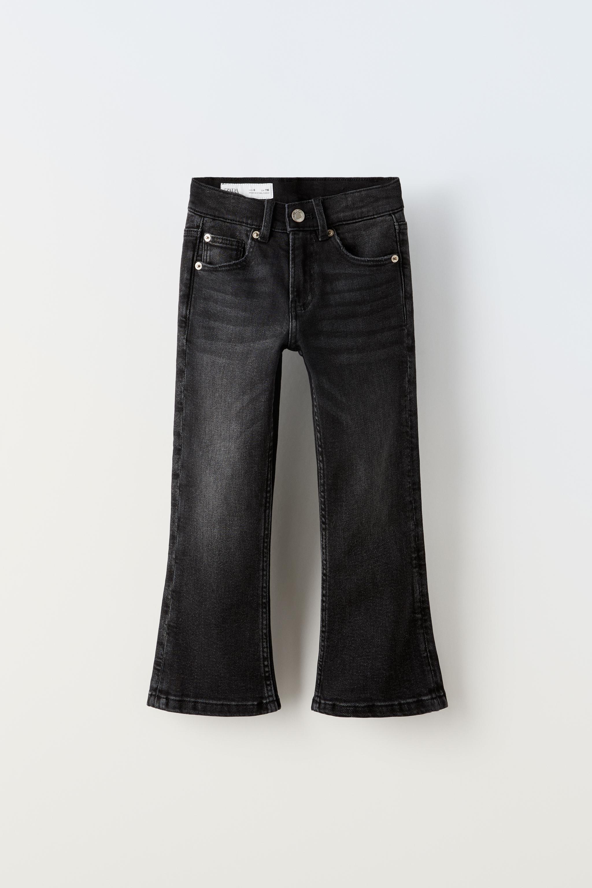 FLARED CROPPED JEANS - Black