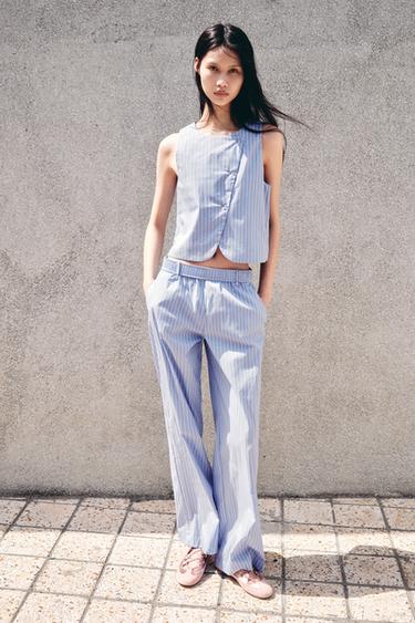 Zara 條紋背心 - 藍色