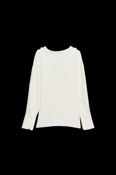 ZW COLLECTION POLO COLLAR SHIRT - Oyster-white by Zara