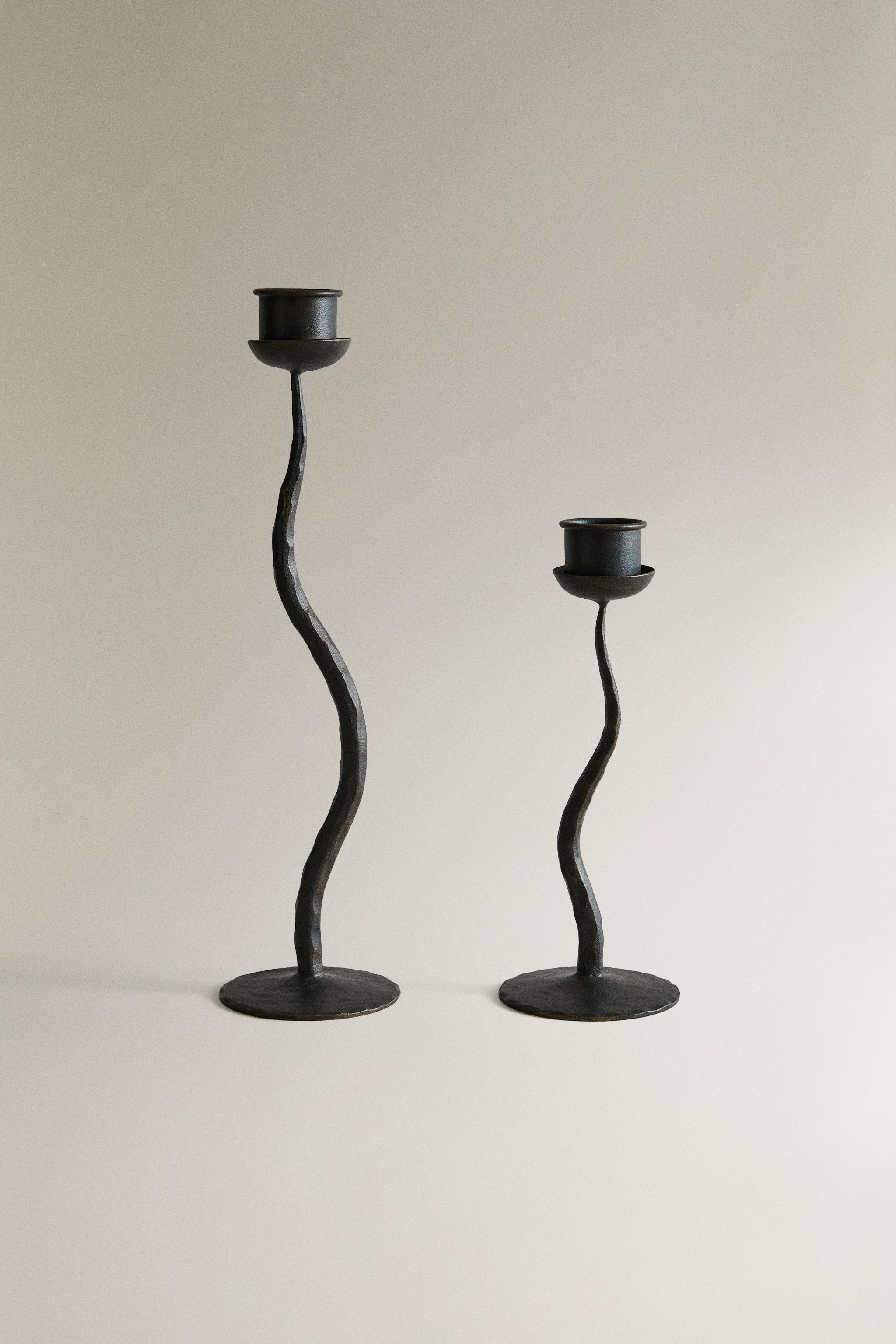 WAVY IRON CANDLESTICK — Bronze