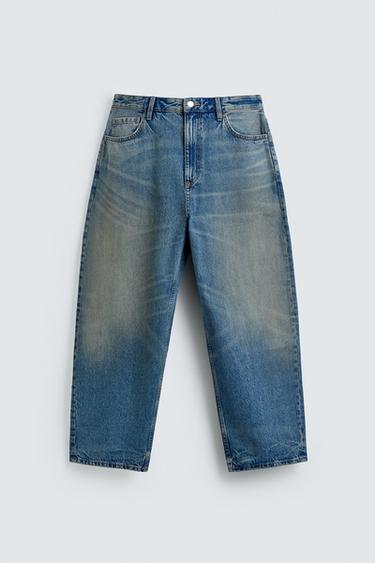 ДЖИНСЫ TAPERED WIDE FIT — СИНИЙ от Zara