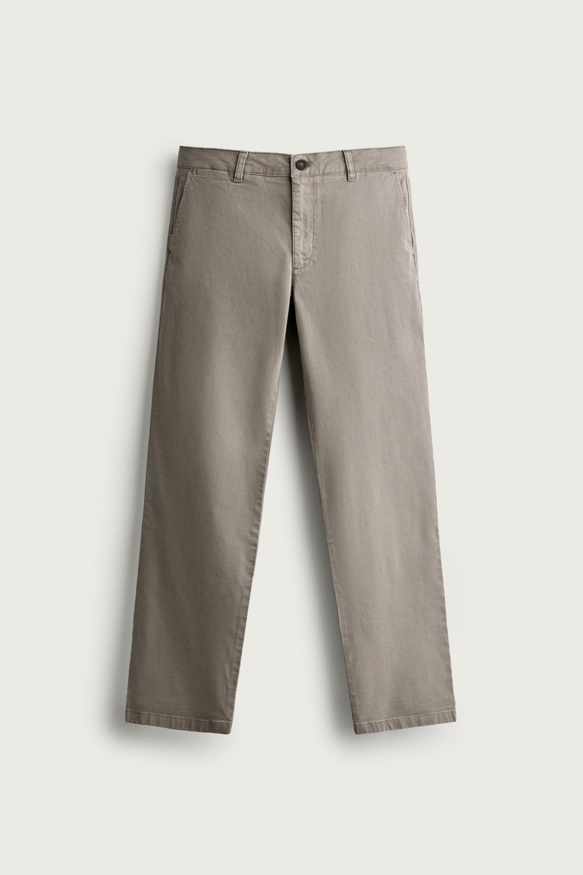 SLIM FIT CHINO PANTS — Gray