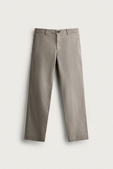 SLIM FIT CHINOS - Grey by Zara