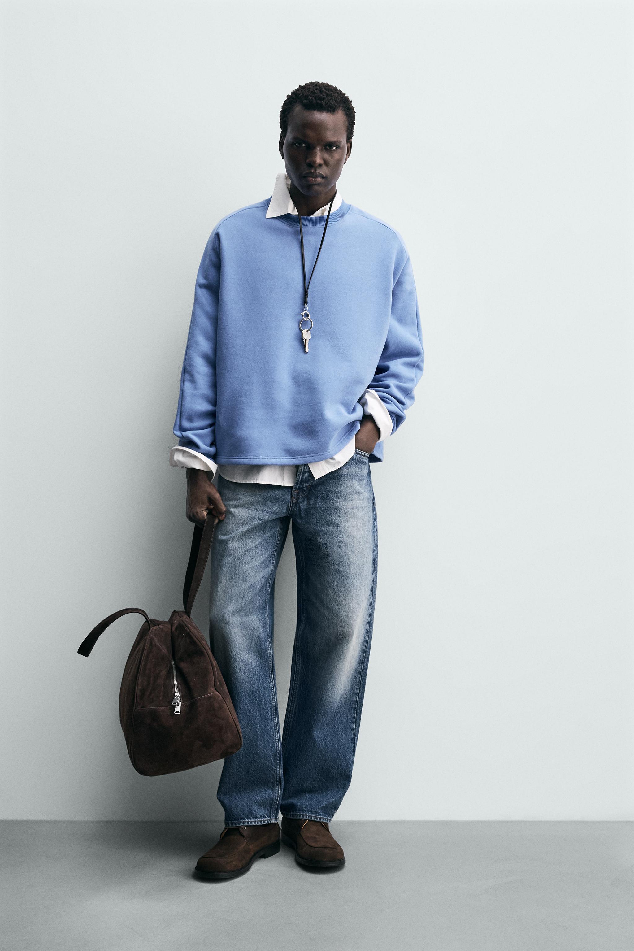 リラックスフィットスウェットシャツ - 濃青 | ZARA Japan / 日本