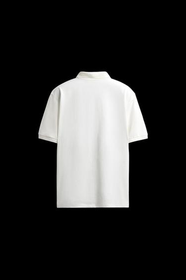 TEXTURED PIQUÉ POLO SHIRT - Ecru by Zara