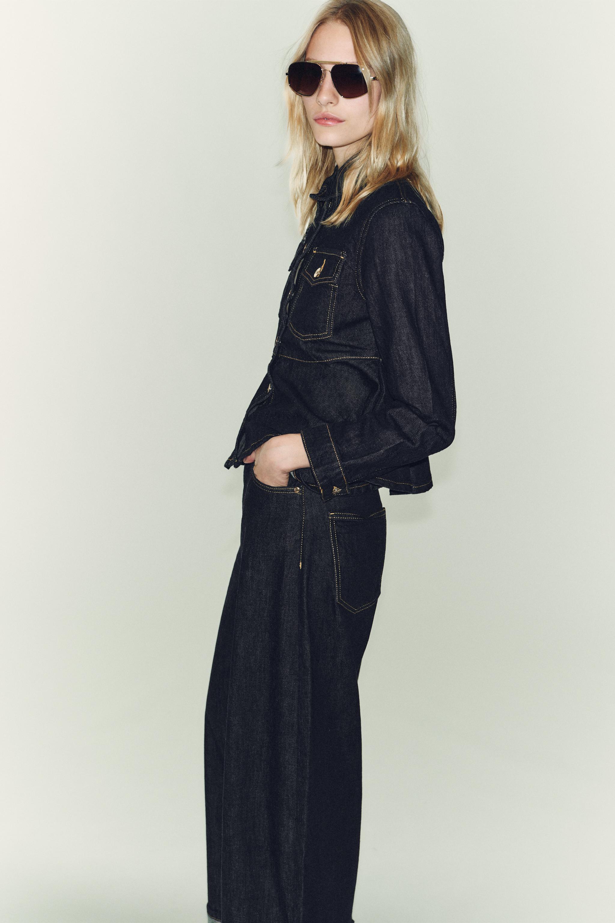 Z1975 デニムペプラムジャケット - ブルー | ZARA Japan / 日本