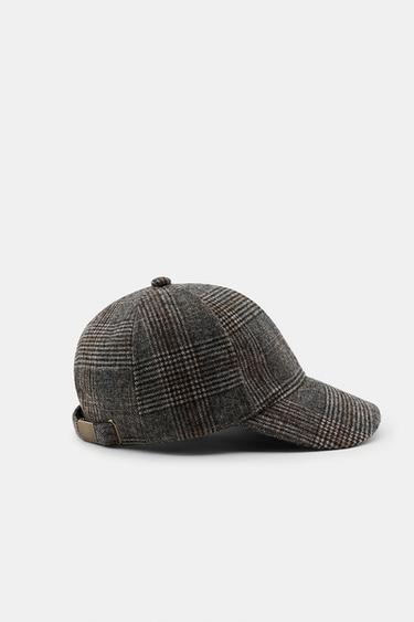 CHECK WOOL CAP - Grey by Zara - Image 4