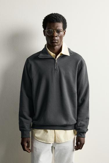 BASIC QUARTER-ZIP SWEATSHIRT — Anthracite grey 2