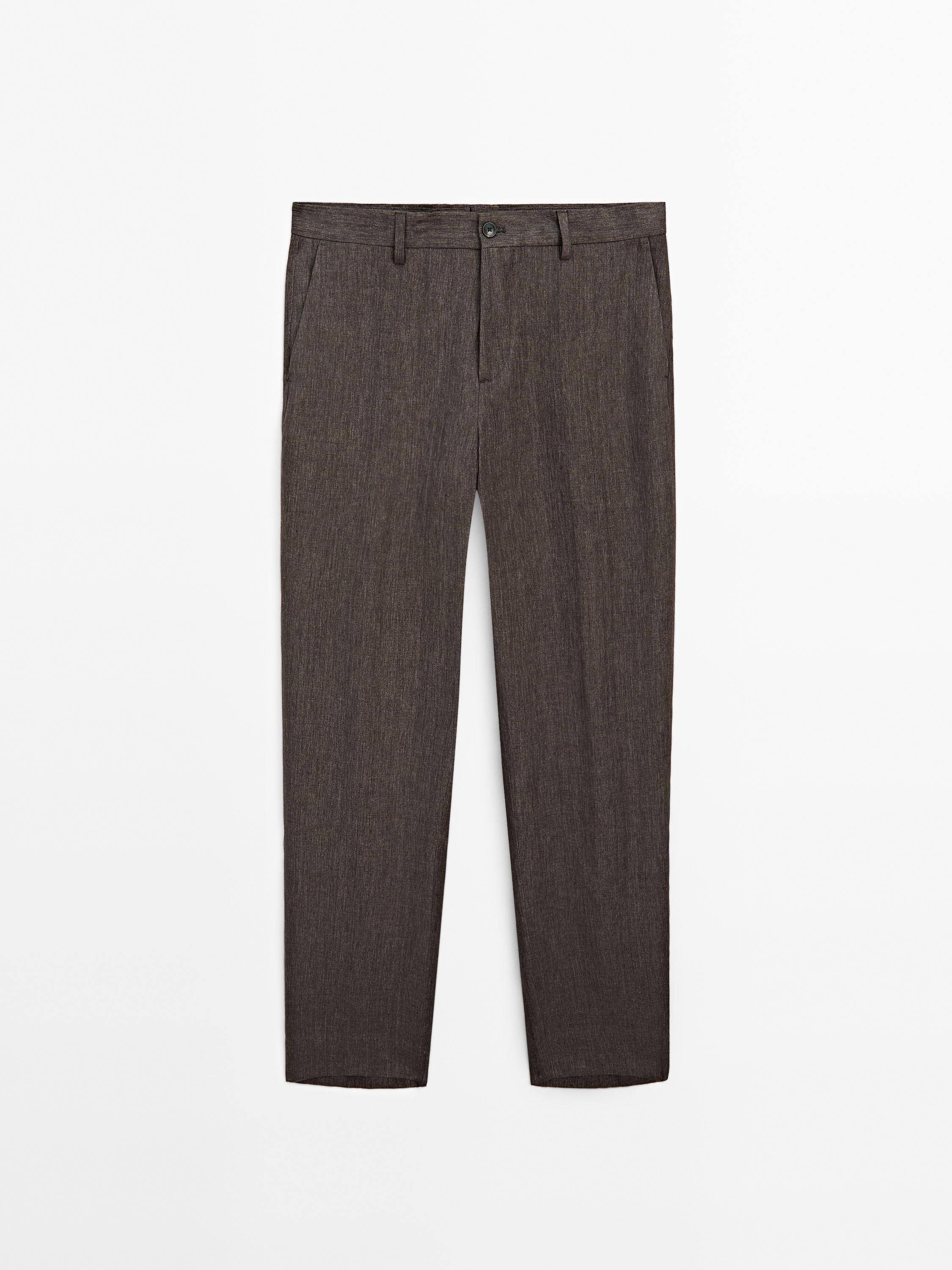 Pantalon total look lin délavé