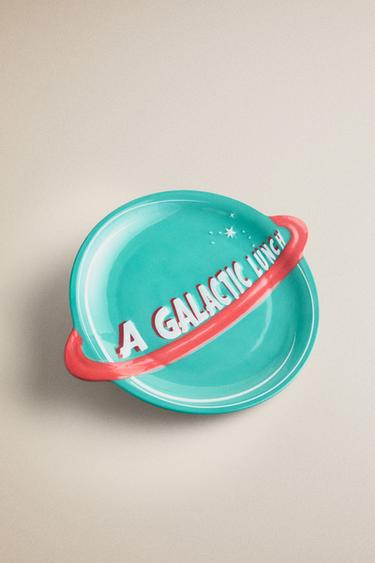 Zara KIDS' SPACE STONEWARE PLATE - Multicolored