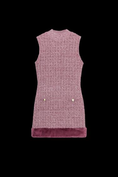KLEID MIT FELL-STRUKTURMUSTER - Rosa von Zara - Bild 0