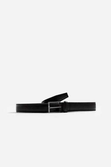 CINTURÓN PIEL VESTIR - Negro de Zara
