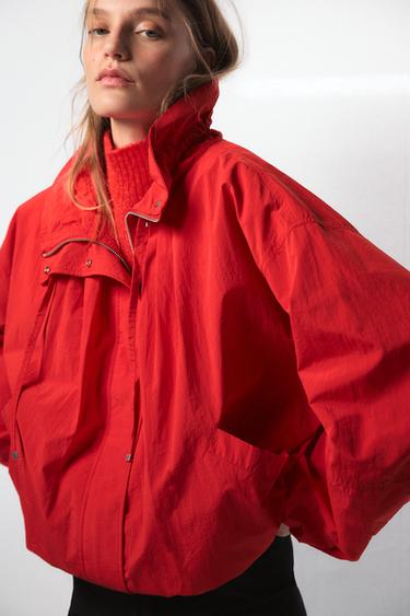 CAZADORA BOMBER ZW COLLECTION - Rojo de Zara