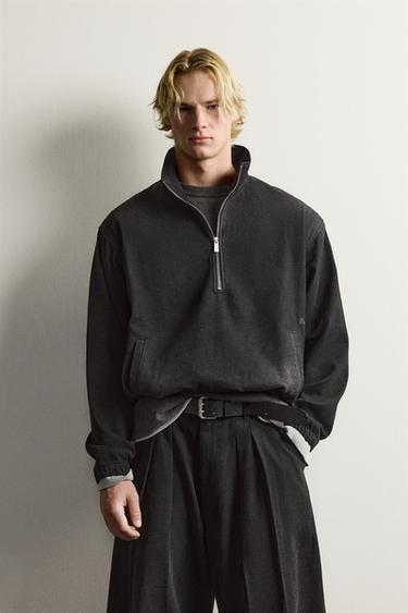PLUSH-LINED DENIM ANORAK - Black by Zara