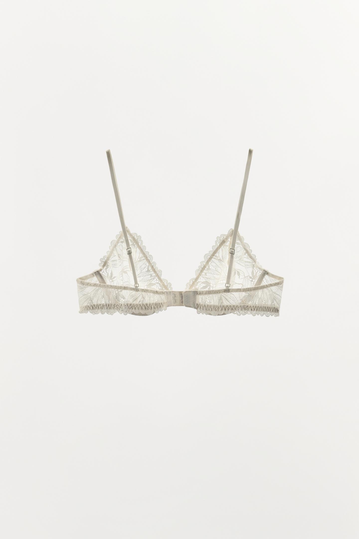 Бра, на косточках, кружево — Zara, цвет: Экрю — фото 6