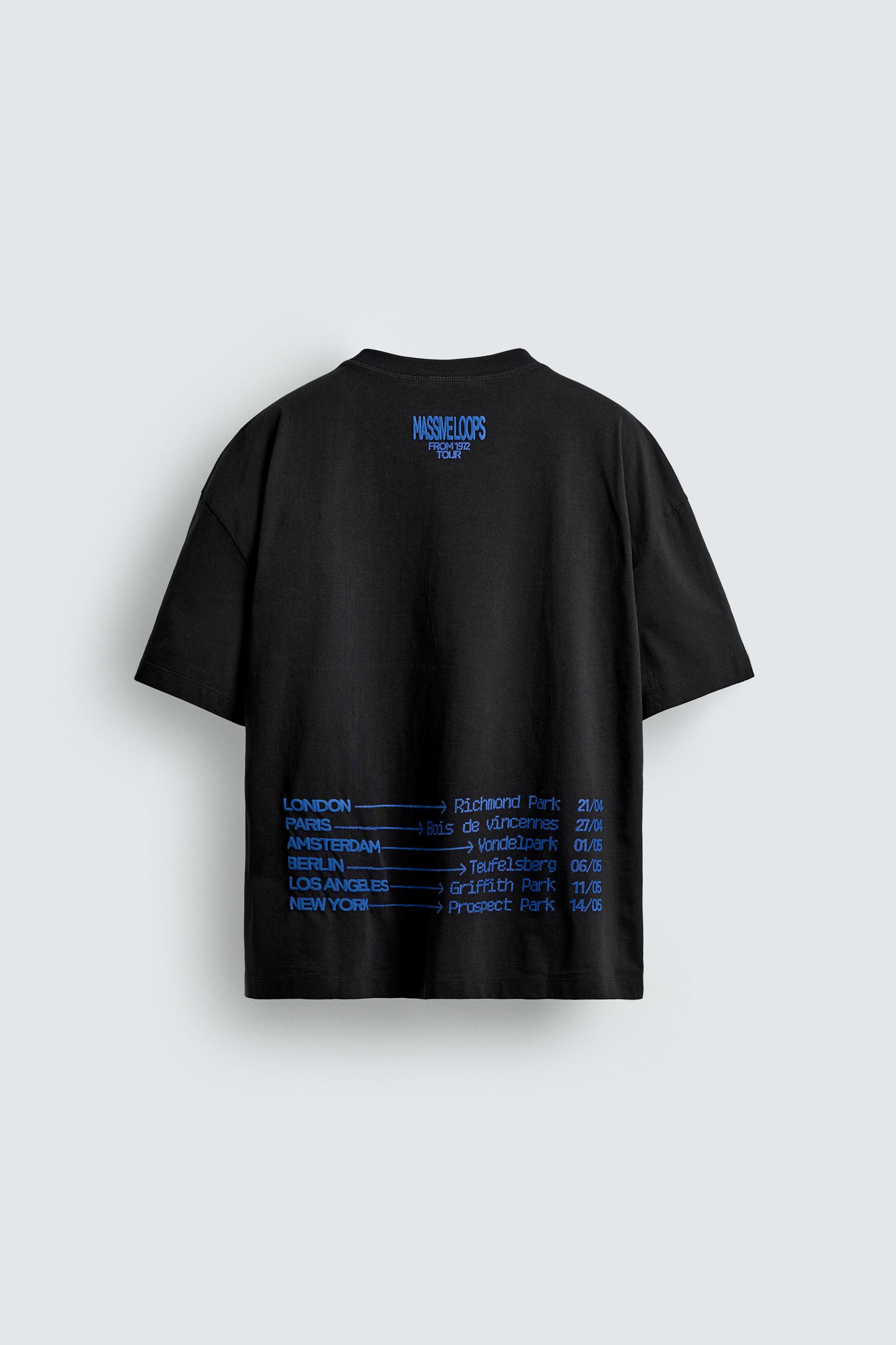 GRAPHIC TEXT T-SHIRT - Black | ZARA United States