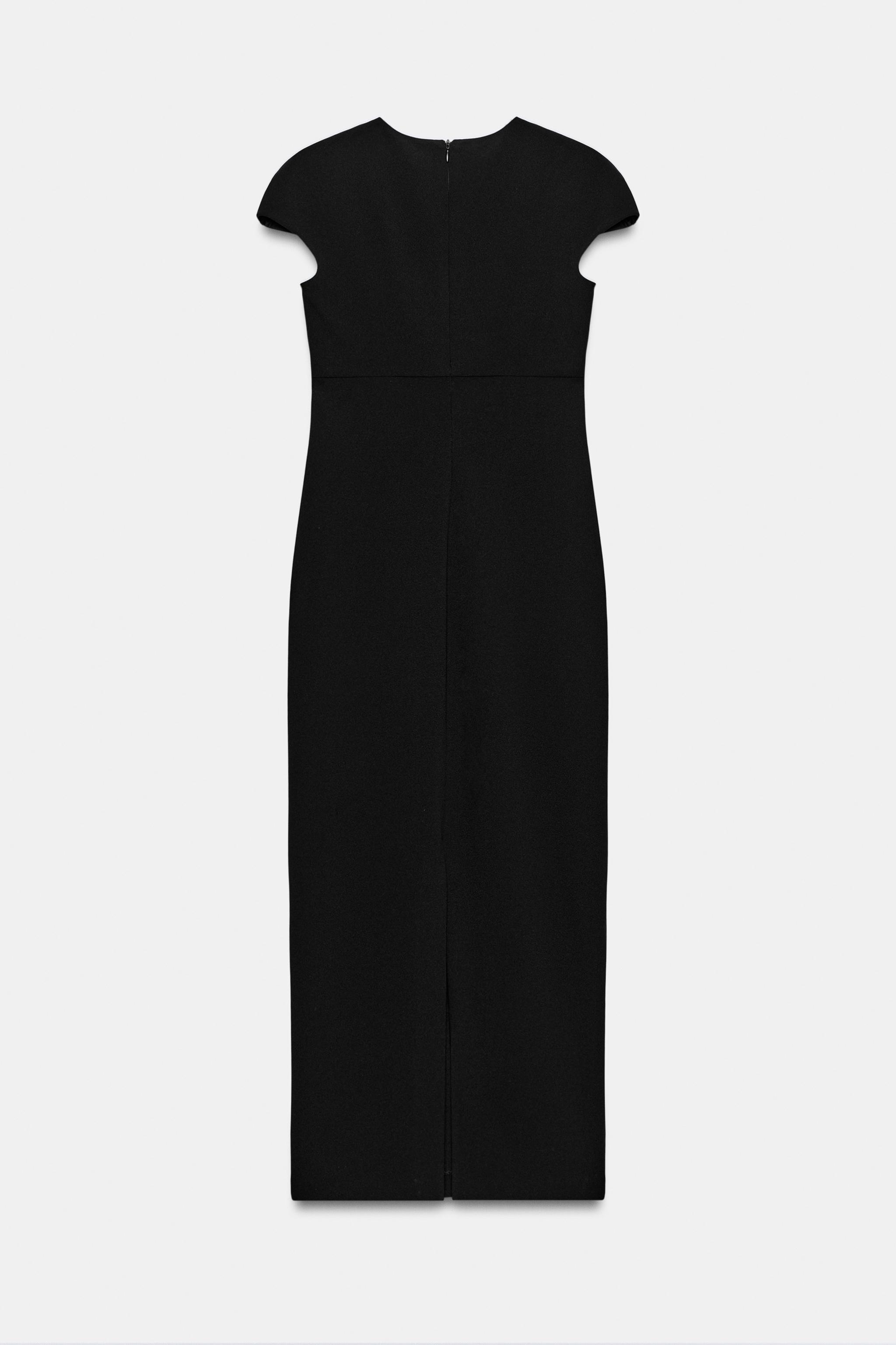 Женские платья Zara SHORT SLEEVE MIDI DRESS — фото 8