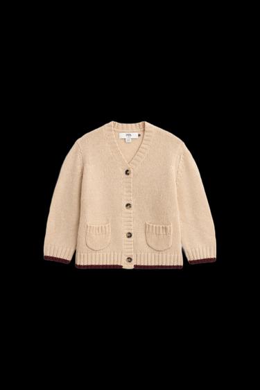 100% WOOL KNIT CARDIGAN LIMITED EDITION - Beige by Zara