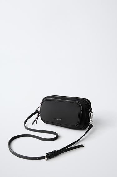 NYLON CROSSBODY BAG - Black by Zara - Image 1