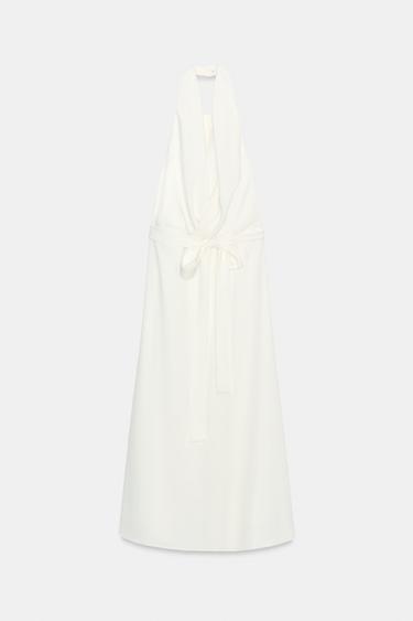 ZW COLLECTION FLOWING HALTER DRESS - Oyster-white by Zara - Image 7