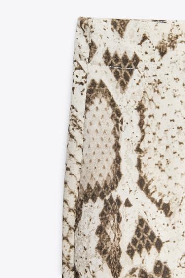 ZW COLLECTION SEMI-SHEER ANIMAL PRINT TROUSERS - Khaki by Zara - Image 5