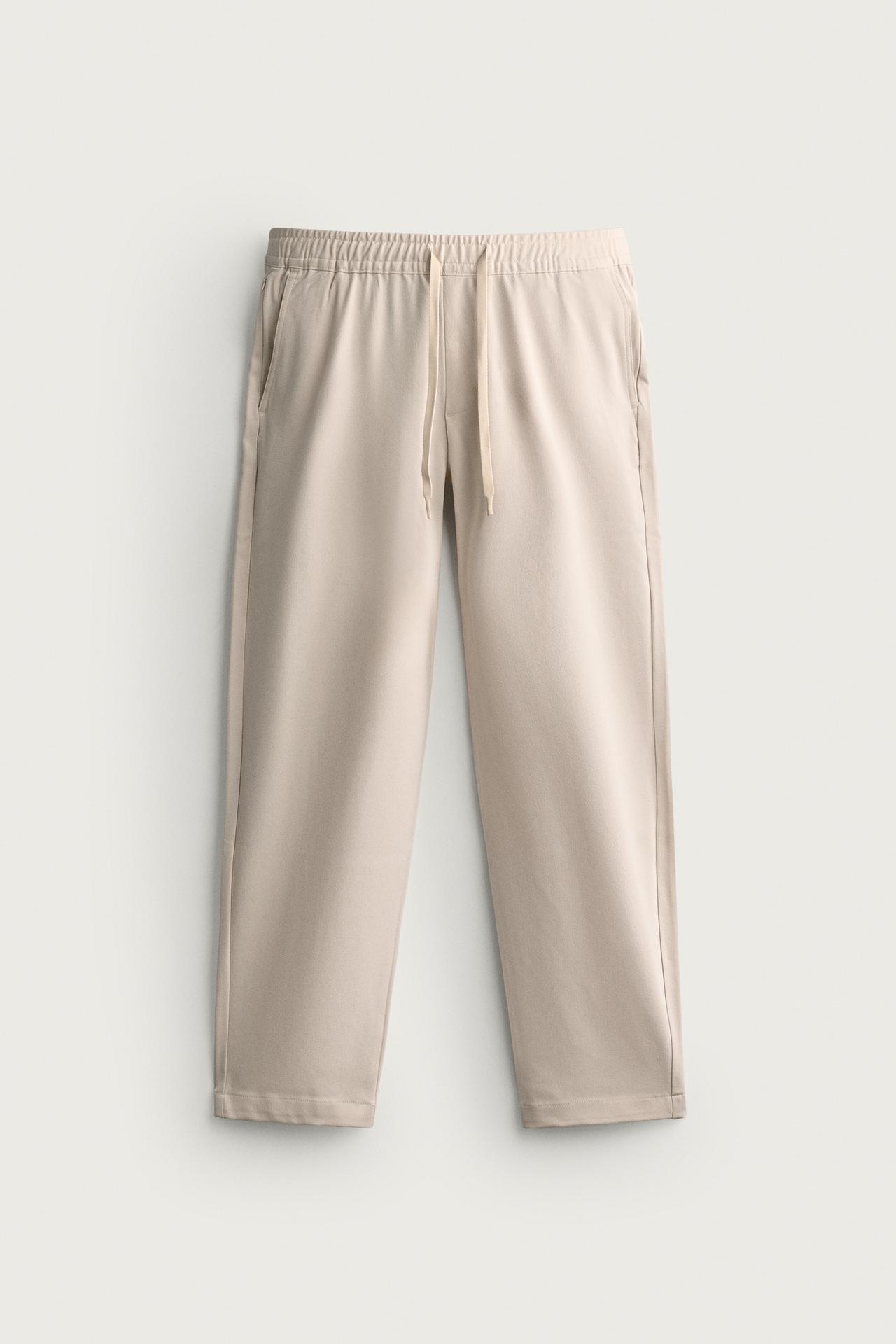 COMFORT REGULAR FIT PANTS — Beige