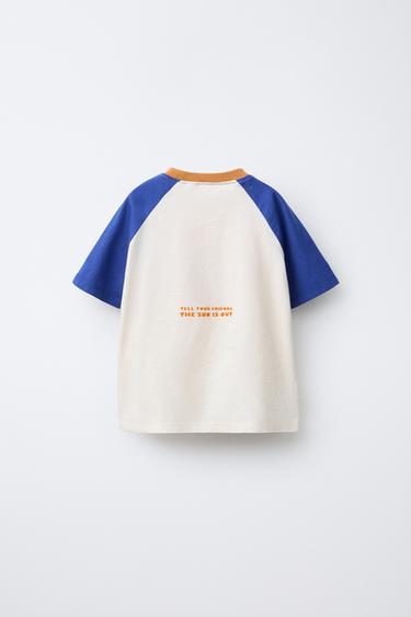 PALM TREE RAGLAN SLEEVE T-SHIRT - Bluish by Zara - Image 1