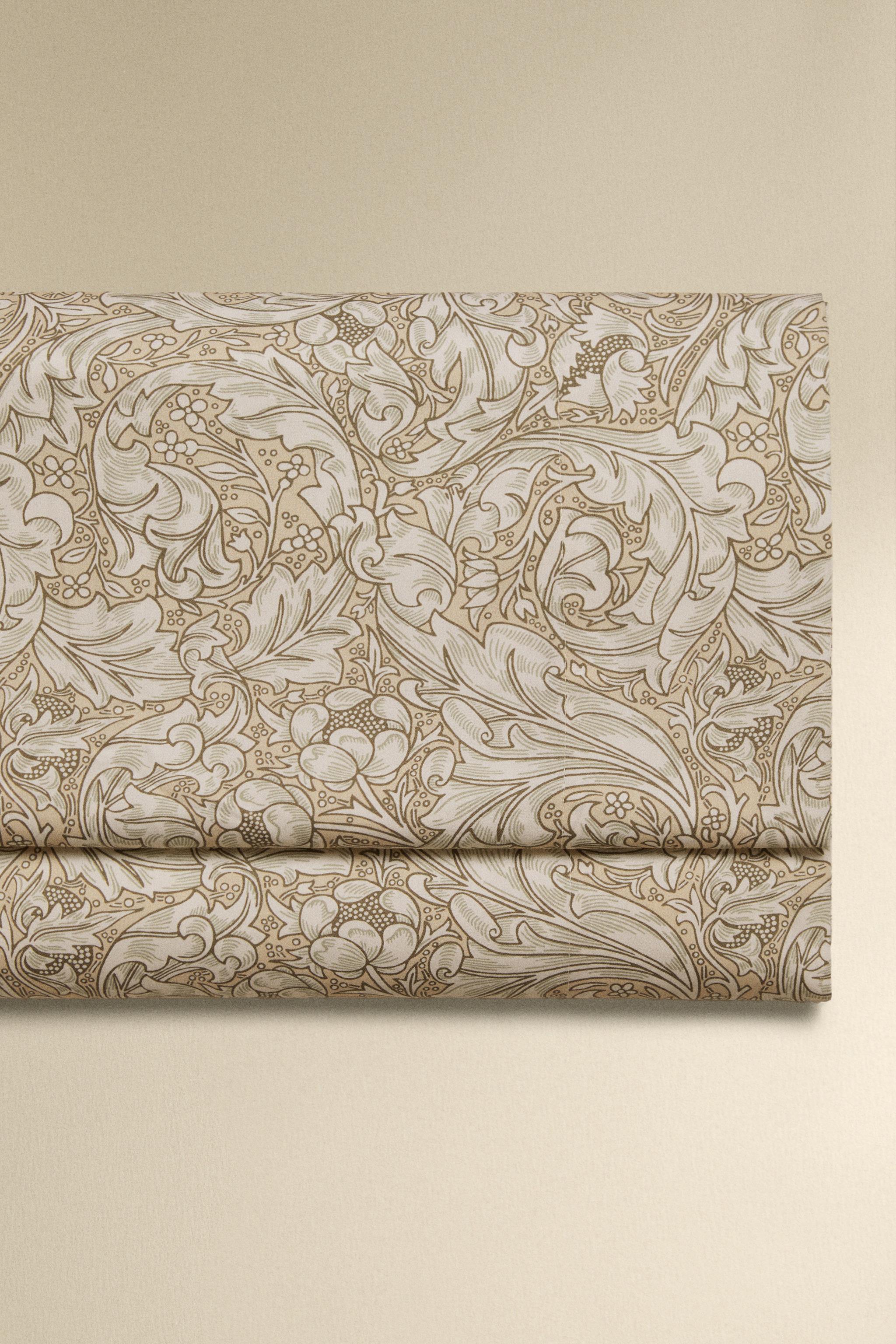 MORRIS & CO. FLORAL SATEEN COTTON FLAT SHEET