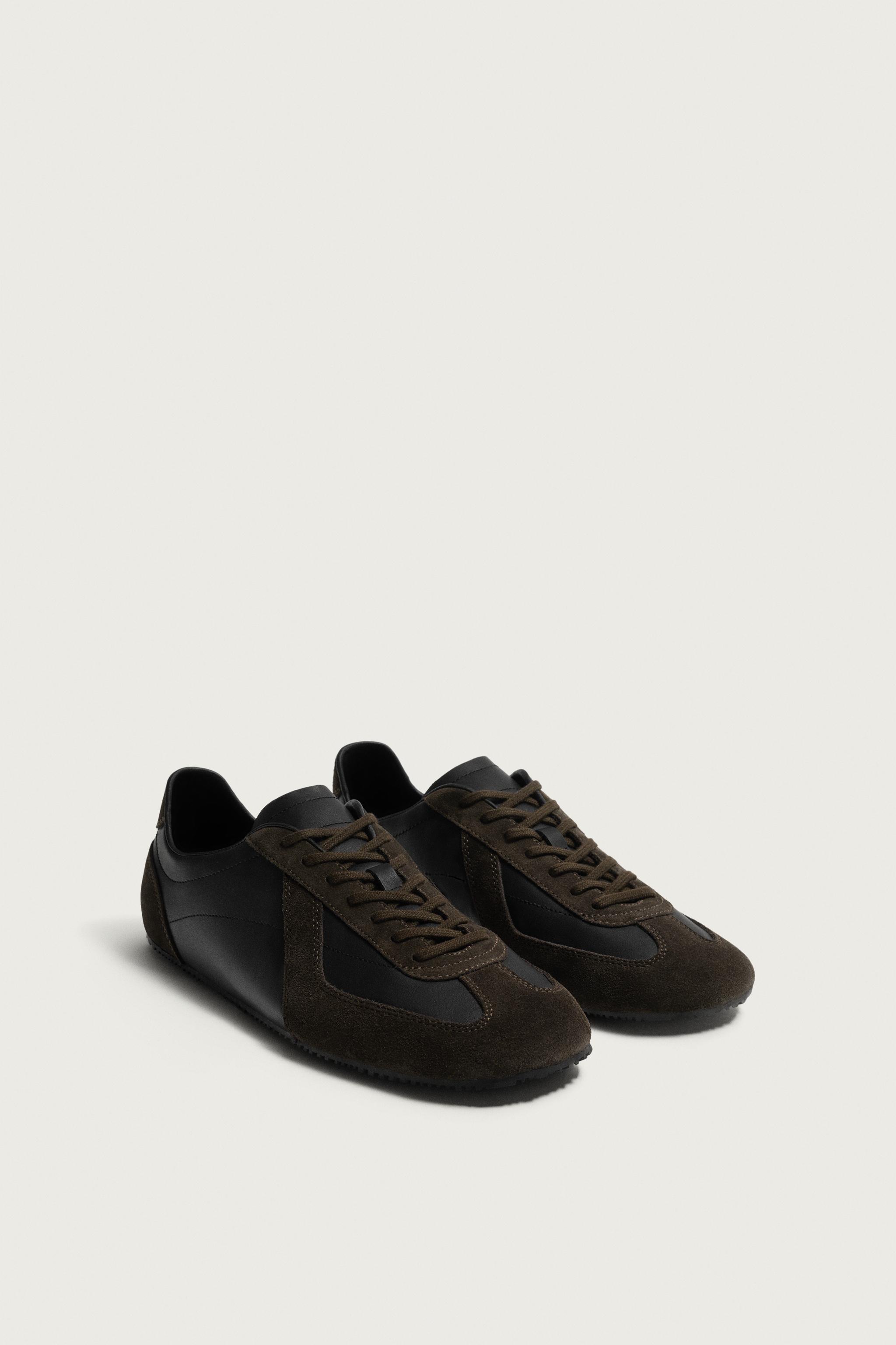 AARON LEVINE X ZARA LEATHER SNEAKERS — Black