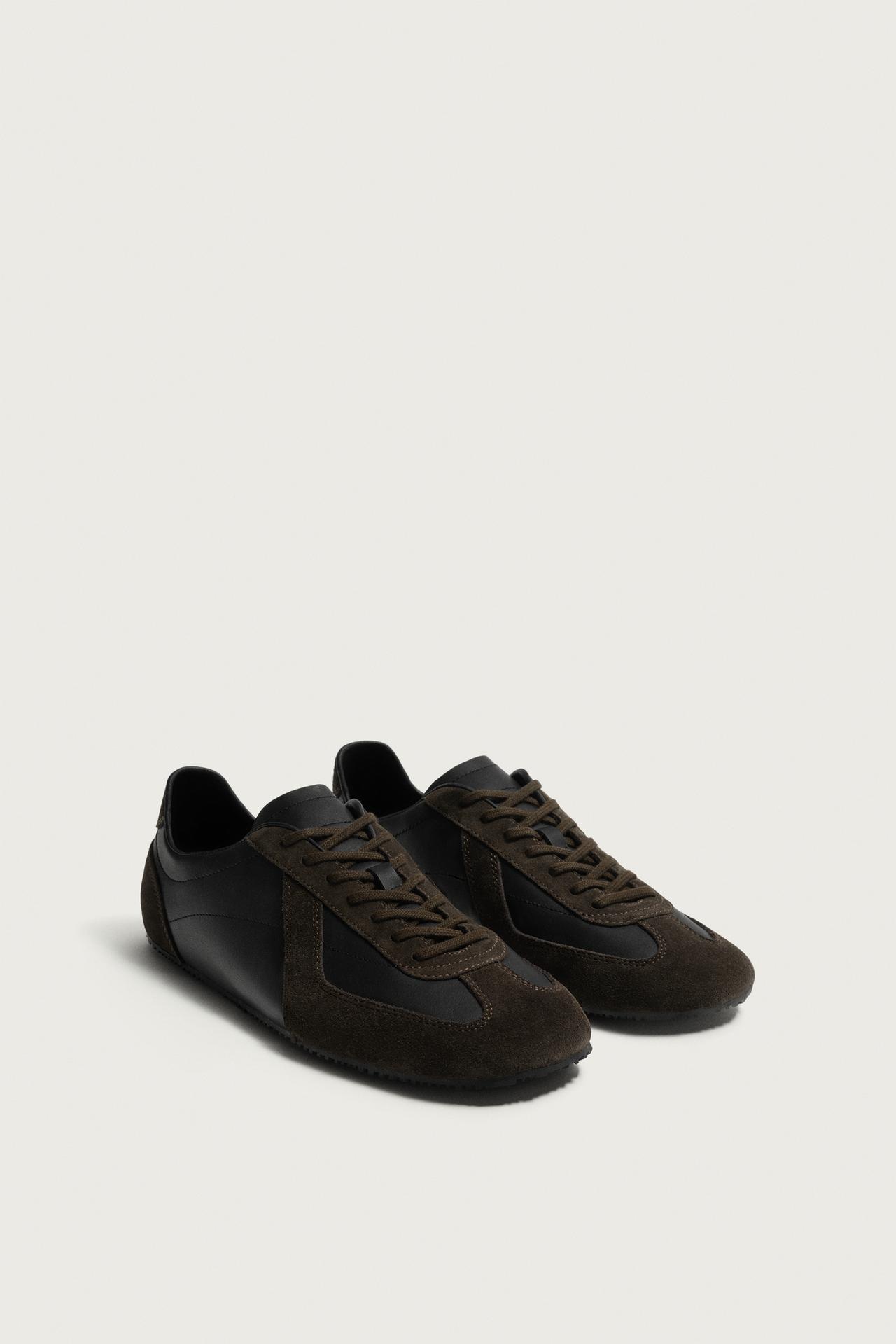 AARON LEVINE X ZARA LEATHER SNEAKERS — Black