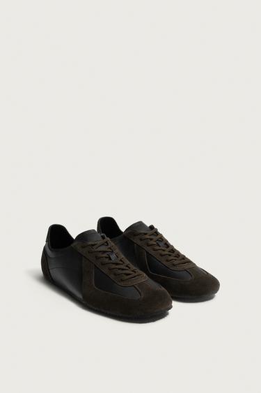 AARON LEVINE X ZARA LEATHER SNEAKERS — Black 2