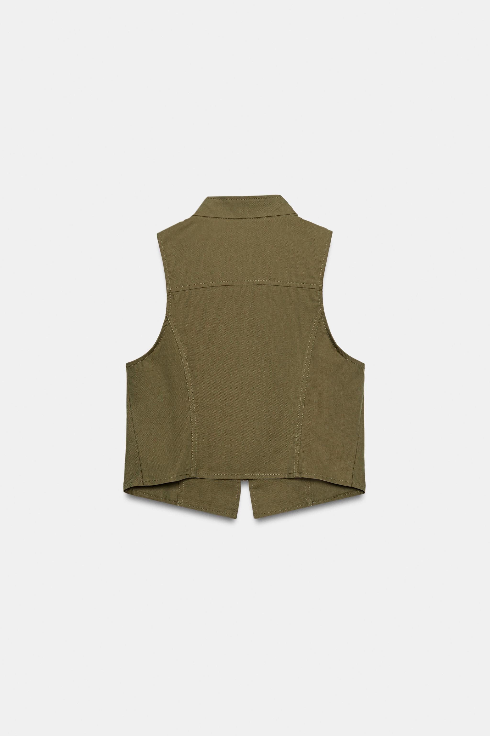 Женские жилеты Zara ZIP-UP BUTTON VEST — фото 6
