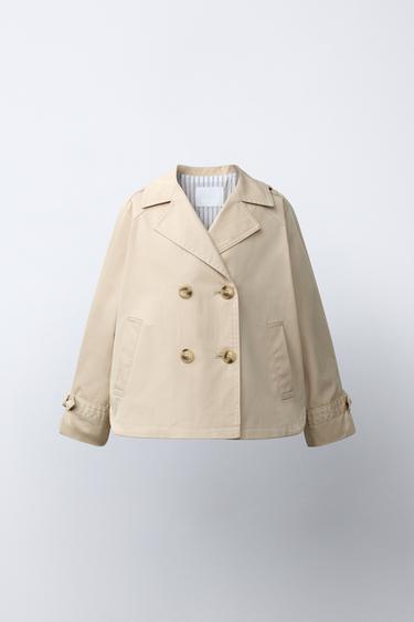 SHORT TRENCH COAT - Sand by Zara