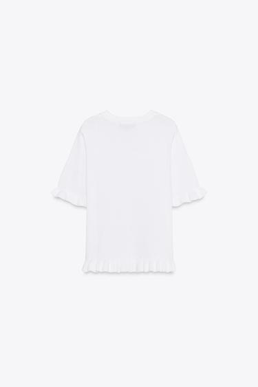 HAUT EN MAILLE À VOLANTS - Blanc de Zara - Image 5