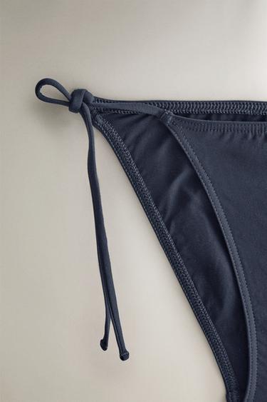 BEACH BIKINI BOTTOMS WITH TIE DETAIL - Mid-blue by Zara - Image 1