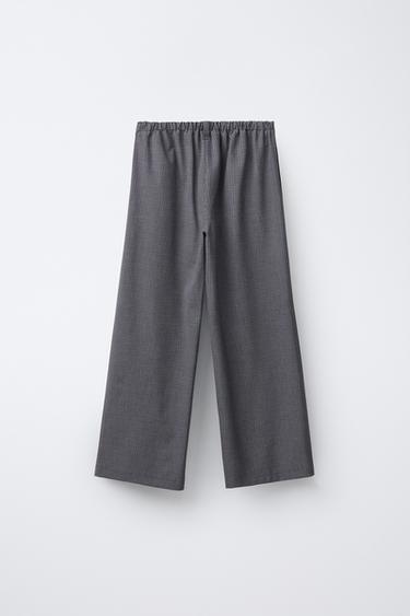 PANTALON À CARREAUX AVEC LACET - Grenat de Zara - Image 1