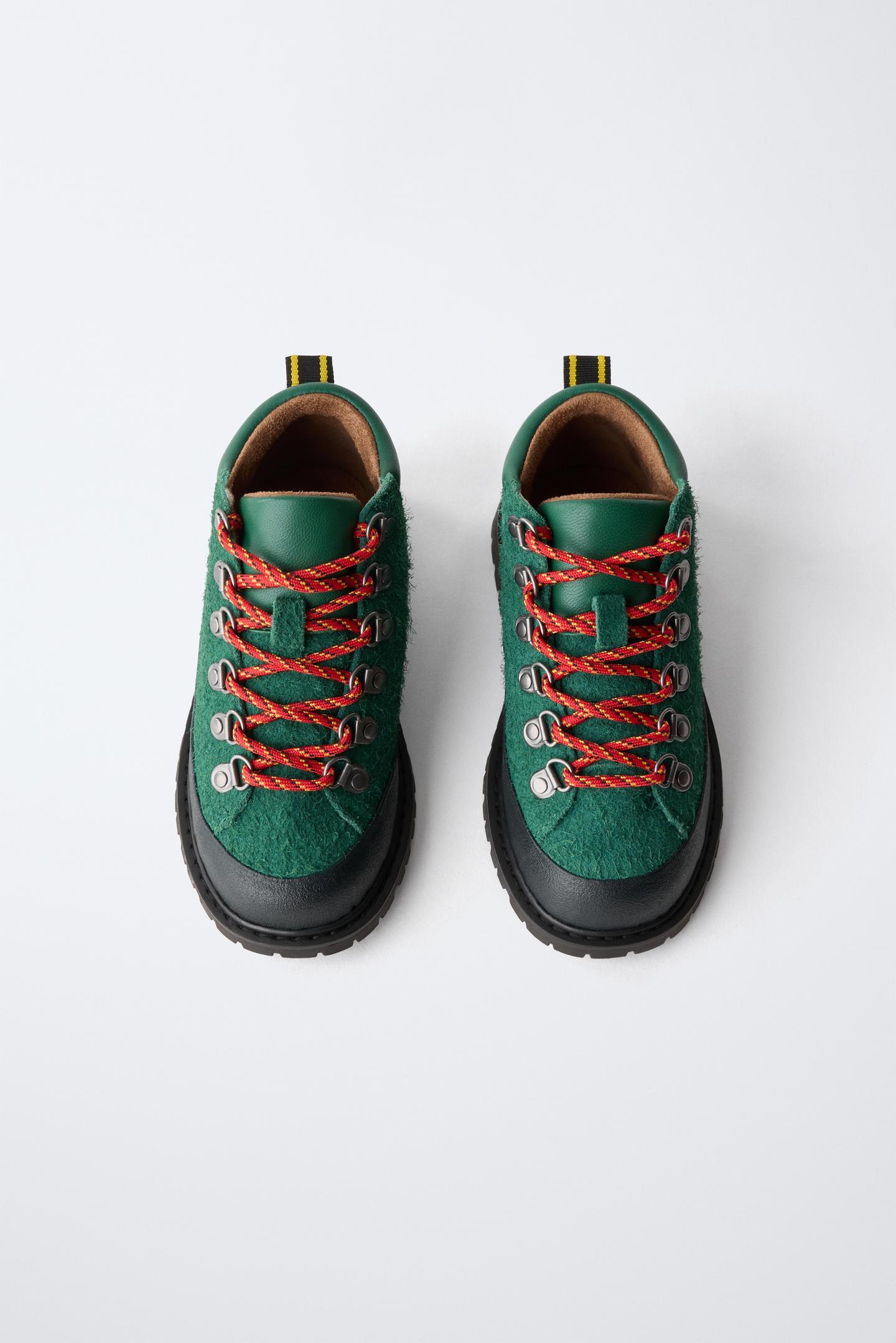 Детские кроссовки Zara Technical Sneaker, цвет: Зелёный — фото 5