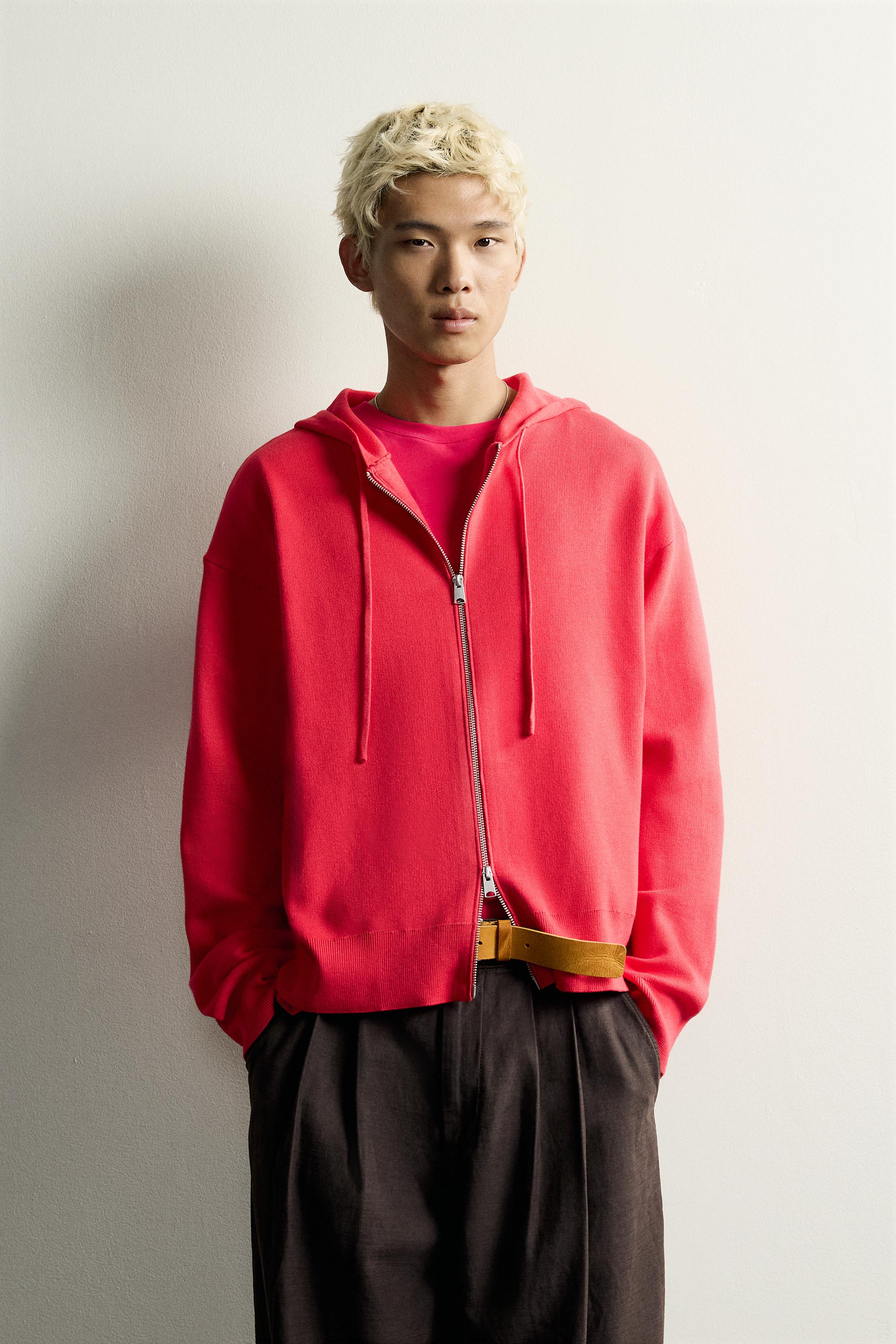 SOFT KNIT HOODIE — Red / Coral