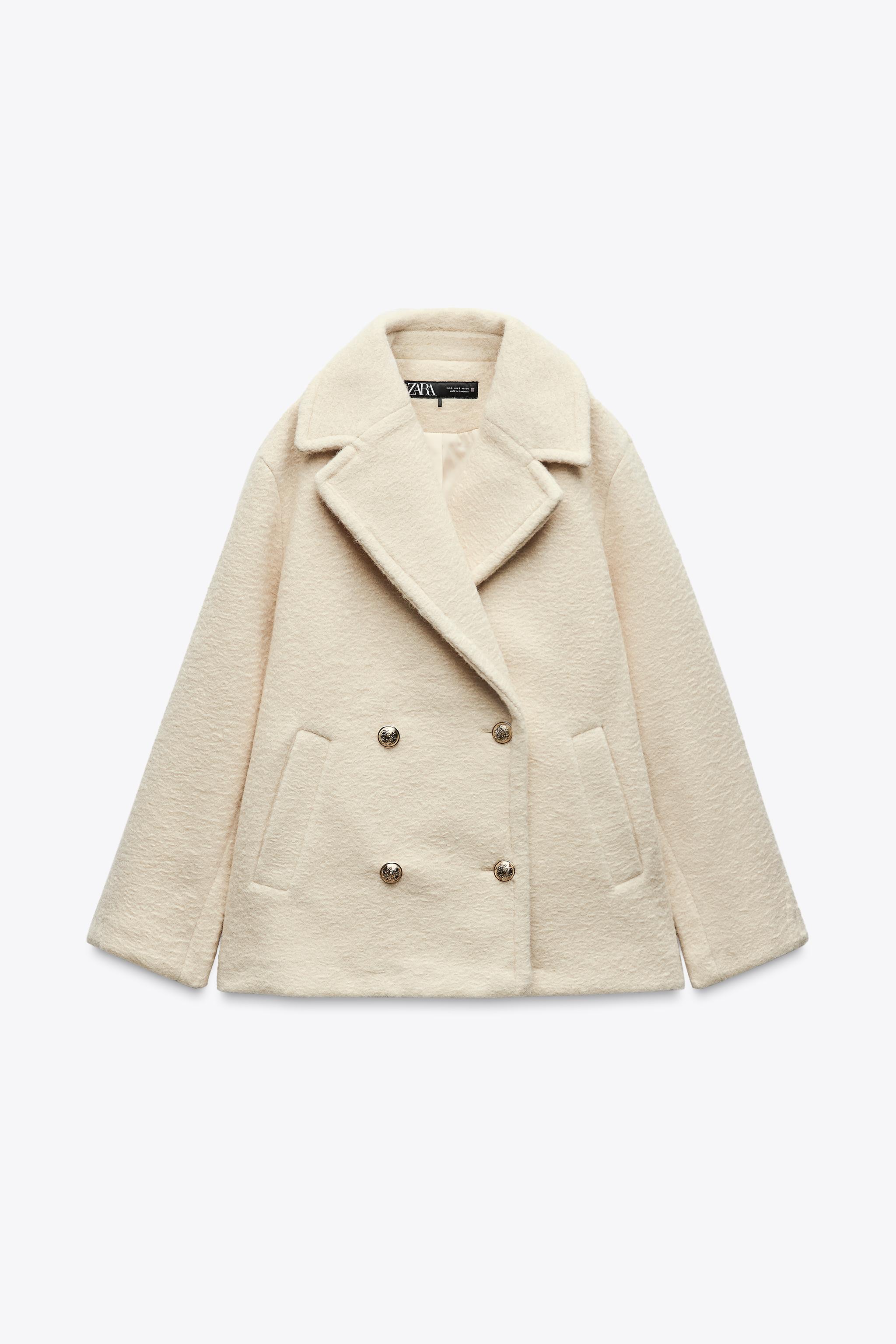 SEMILONG BOUCLÉ COAT - Navy blue | ZARA United States SEMILONG BOUCLÉ COAT - Navy blue | ZARA United States