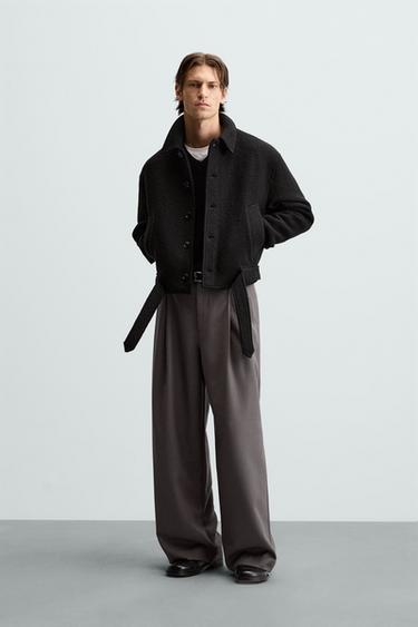 CAZADORA LANA TEXTURA BOUCLÉ - Negro de Zara