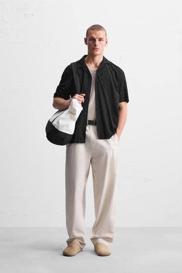 CAMISA FLUIDA BORDADO - Negro de Zara