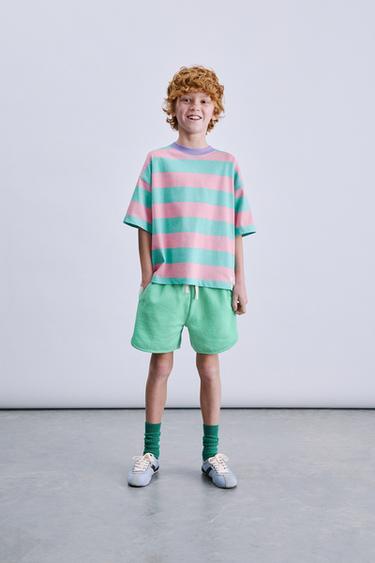 BERMUDA COLOR BLOCK - Verde de Zara