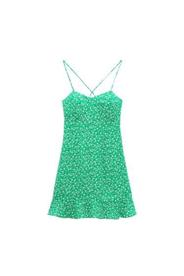 FLORAL PRINT DRAPED DRESS