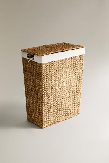 FABRIC-LINED LAUNDRY BASKET - Brown by Zara - Image 1