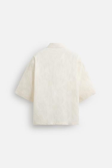 CHEMISE BRODERIE VAGUES - Écru de Zara - Image 7