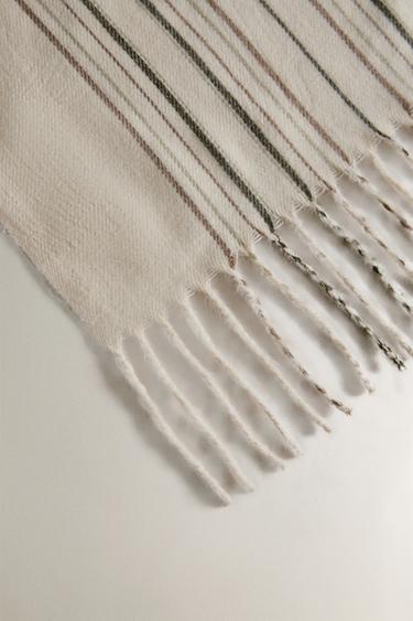 SOFT STRIPED BLANKET - Ecru by Zara - Image 1