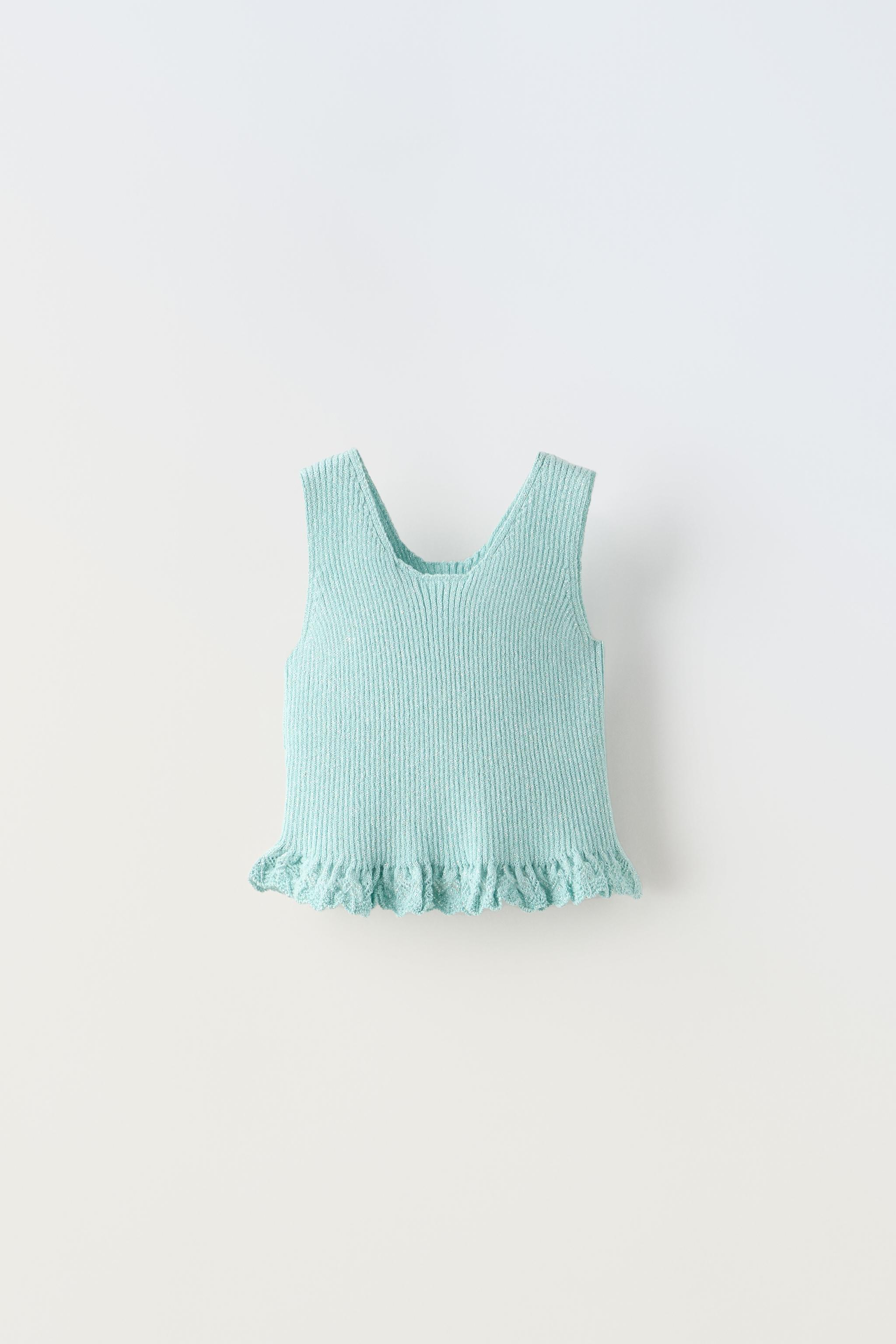 Essential Knit Print Scalloped Hem Tunic